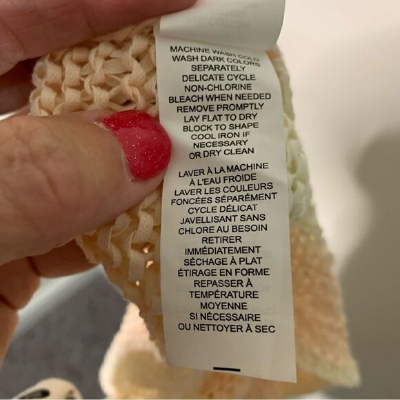 Kensie Pieces Open Knit Sweater Striped Off-white & Peach Orange Women’s Size M - Picture 5 of 8